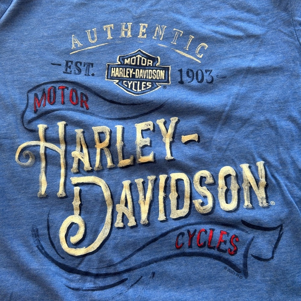Harley-Davidson Blue Authentic Tee - Picture 2 of 7